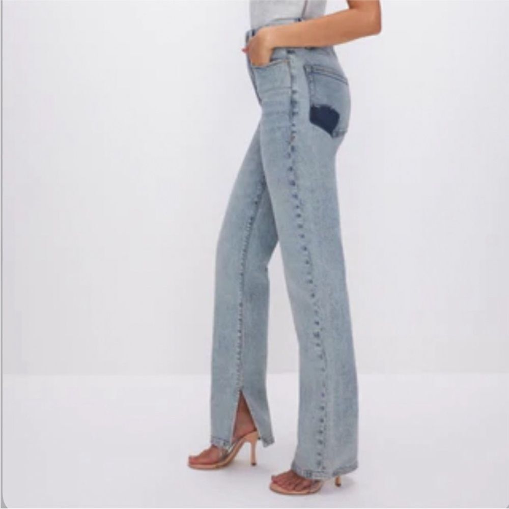 GOOD AMERICAN | NEW Good Boy Split Hem Curvy Stretch Denim Jeans Women’s Size 20